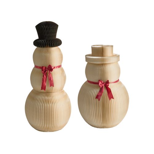 Lot De 2 Décorations De Noël Klaralven Bonhomme De Neige 90/124 Cm Beige