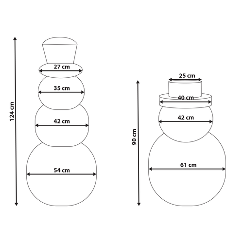 Lot De 2 Décorations De Noël Klaralven Bonhomme De Neige 90/124 Cm Beige