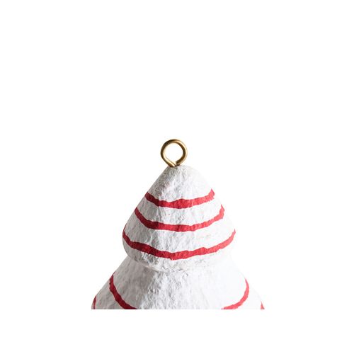 Lot De 12 Décorations Pour Sapin De Noël Gidealven Papier-mâché Rouge/blanc