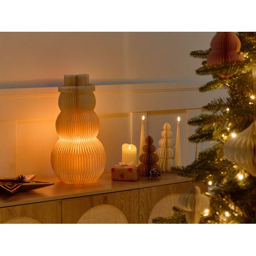 Décoration De Noël Lampe à Poser Banga Bonhomme De Neige 51 Cm Beige