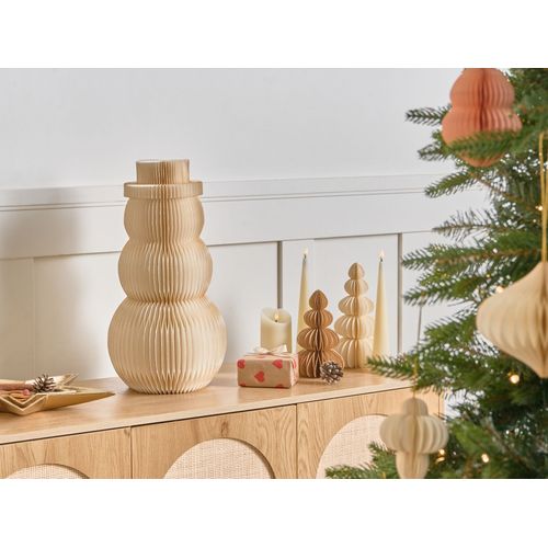Décoration De Noël Lampe à Poser Banga Bonhomme De Neige 51 Cm Beige
