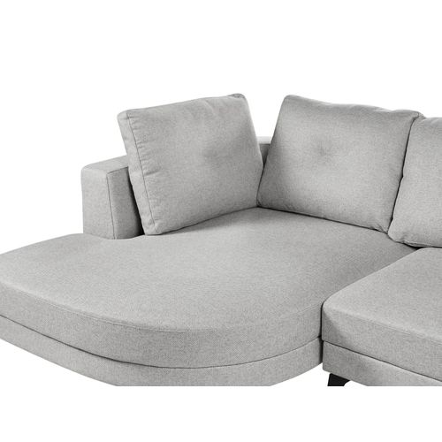 Canapé D'angle 3 Places Marum Lin Synthétique Gris Côté Droit