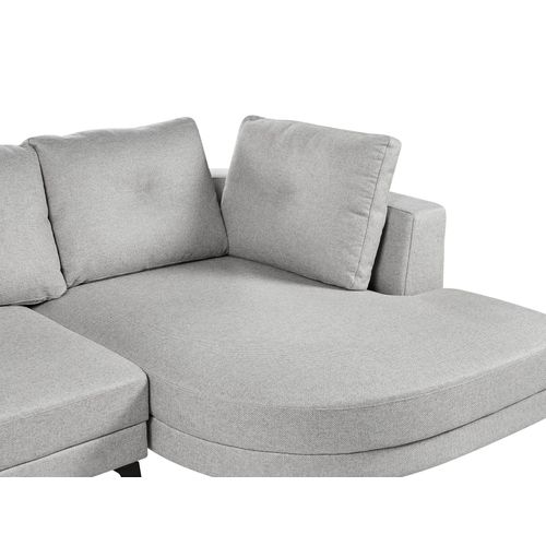 Canapé D'angle 3 Places Marum Lin Synthétique Gris Côté Gauche