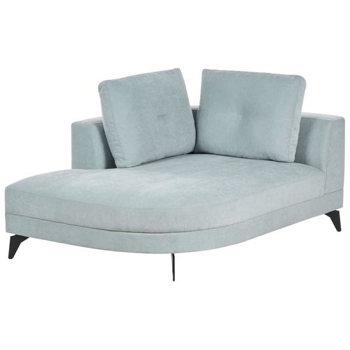 Chaise Longue Marum Tissu Chenille Bleu Clair