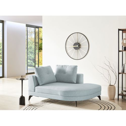 Chaise Longue Marum Tissu Chenille Bleu Clair