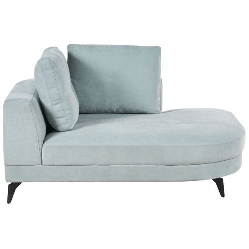 Chaise Longue Marum Tissu Chenille Bleu Clair