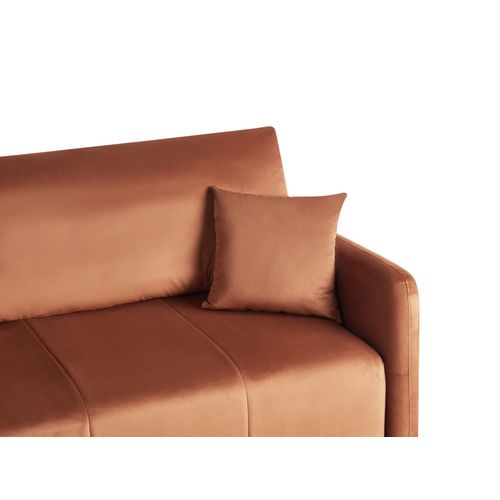 Canapé-lit 3 Places Egge Velours Marron Doré