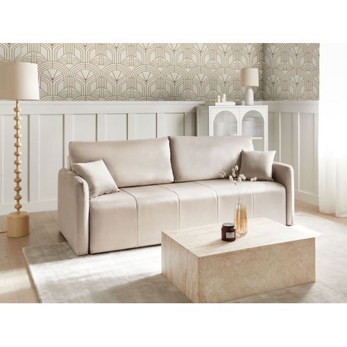 Canapé-lit 3 Places Egge Velours Taupe