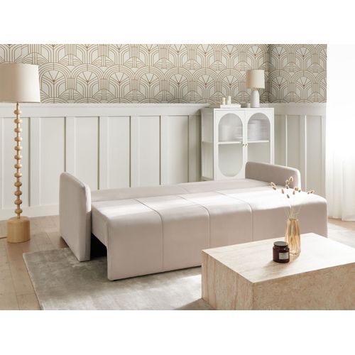 Canapé-lit 3 Places Egge Velours Taupe