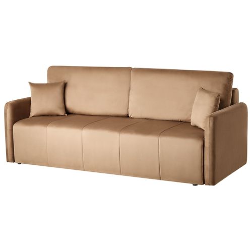 Canapé-lit 3 Places Egge Velours Marron Clair