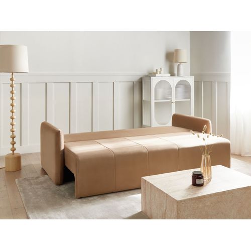 Canapé-lit 3 Places Egge Velours Marron Clair