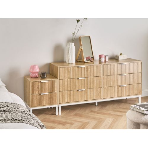 Table De Nuit à 2 Tiroirs Royalla Marron Clair