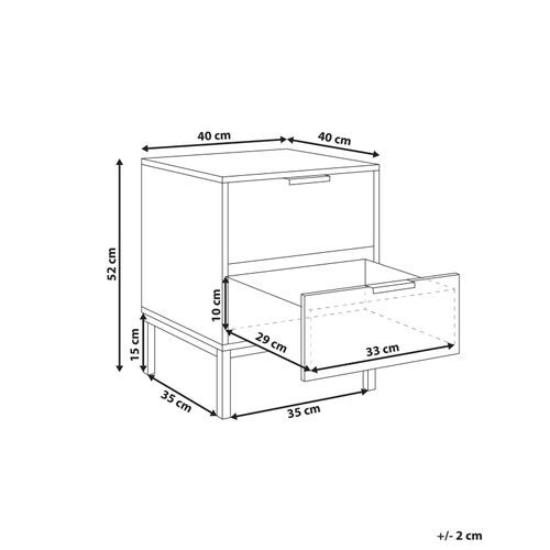 Table De Nuit à 2 Tiroirs Royalla Marron Clair