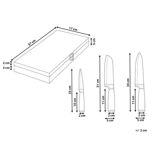 Lot De 3 Couteaux Kashiwa Marron