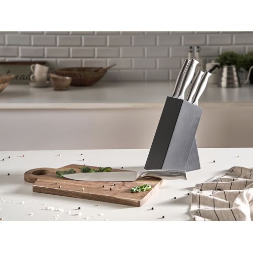 Lot De 5 Couteaux Dans Un Bloc Mashiko Argenté