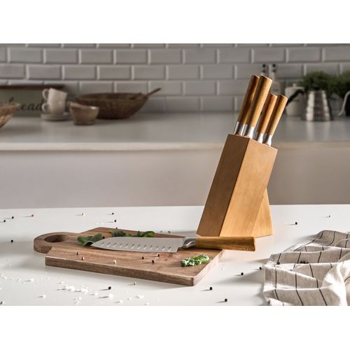 Lot De 5 Couteaux Dans Un Bloc Tochigi Marron