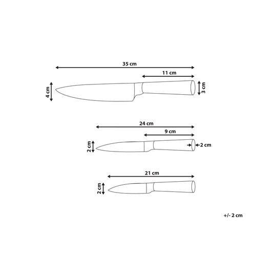 Lot De 3 Couteaux Tochigi Marron