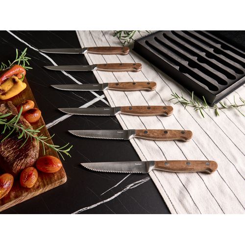 Lot De 6 Couteaux à Steak Nagano Marron