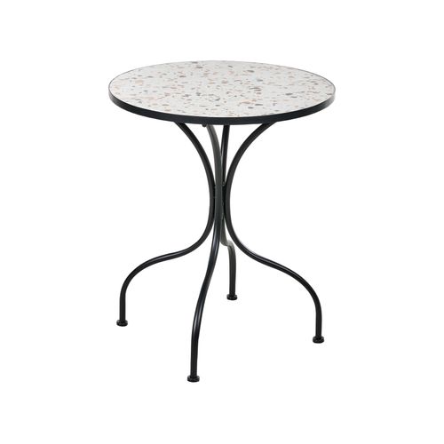Table Bistrot Artena 60 Cm 60 Cm Effet Terrasse Métal Noir