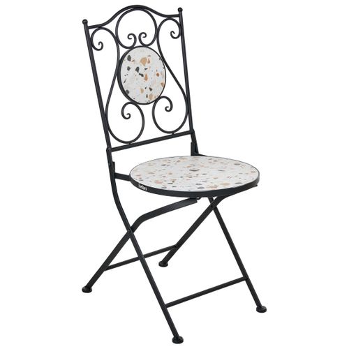 Lot De 2 Chaises De Jardin Artena Pliant Métal Noir