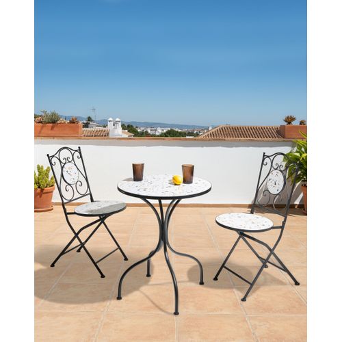 Lot De 2 Chaises De Jardin Artena Pliant Métal Noir