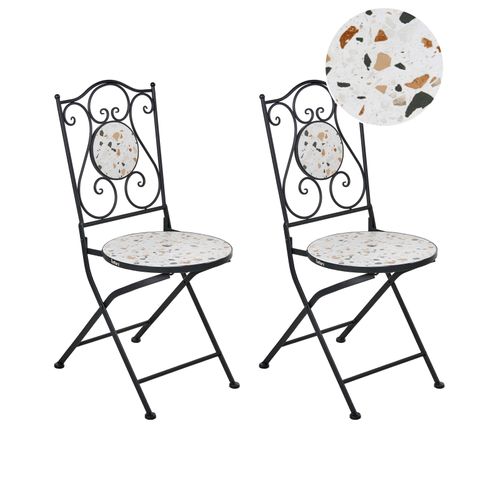 Lot De 2 Chaises De Jardin Artena Pliant Métal Noir