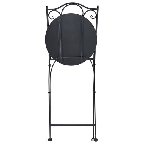 Lot De 2 Chaises De Jardin Artena Pliant Métal Noir