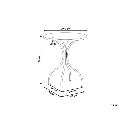 Table Bistrot Aggius 60 Cm 60 Cm Métal Noir