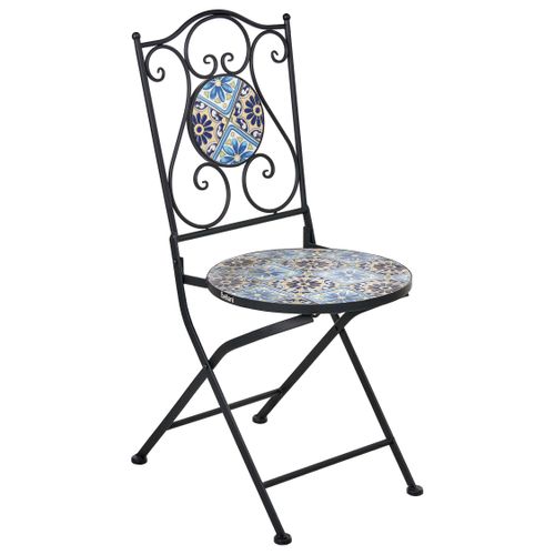 Lot De 2 Chaises De Jardin Aggius Pliant Métal Noir