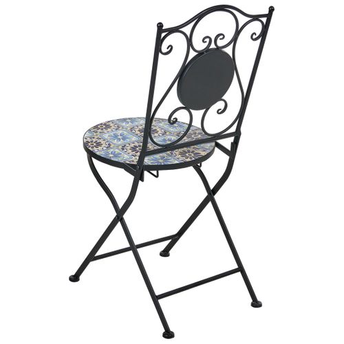 Lot De 2 Chaises De Jardin Aggius Pliant Métal Noir