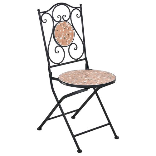 Lot De 2 Chaises De Jardin Adrano Pliant Métal Noir