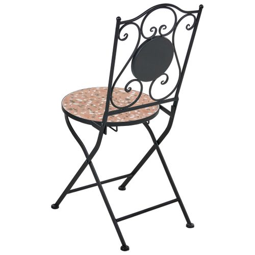 Lot De 2 Chaises De Jardin Adrano Pliant Métal Noir