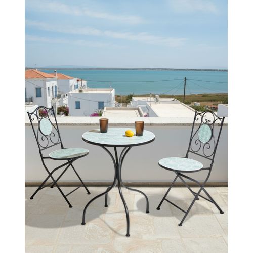 Lot De 2 Chaises De Jardin Anapo Pliant Métal Noir
