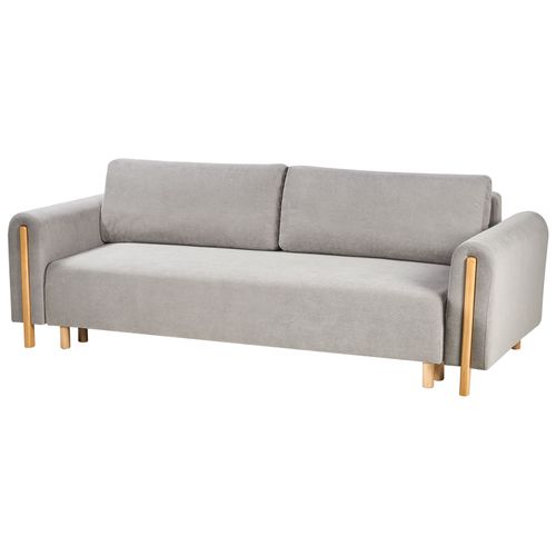 Canapé-lit 3 Places Kvam Tissu Gris Avec Rangement