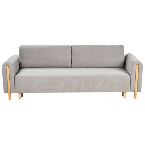 Canapé-lit 3 Places Kvam Tissu Gris Avec Rangement