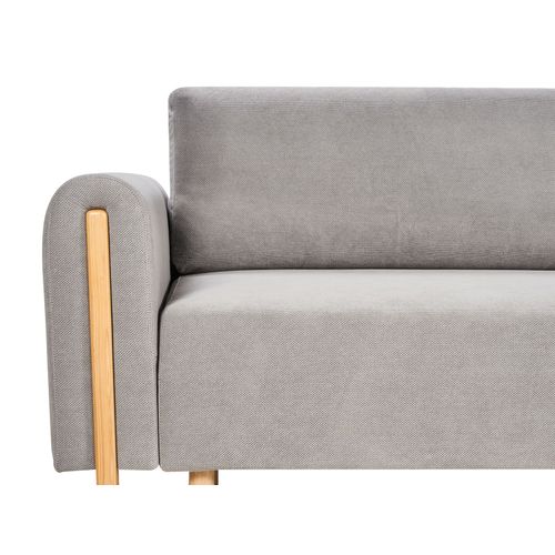 Canapé-lit 3 Places Kvam Tissu Gris Avec Rangement