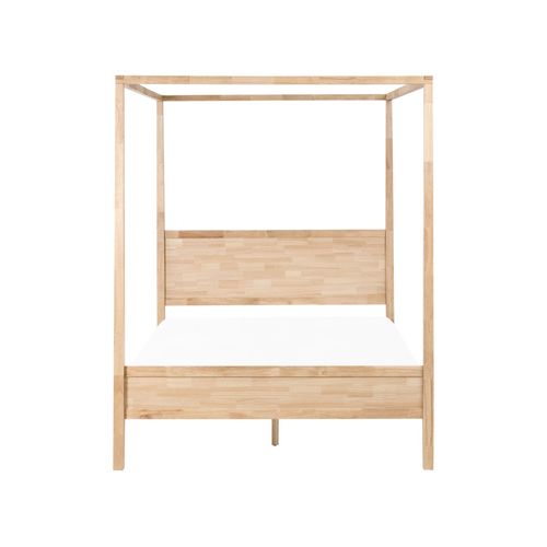 Lit à Baldaquin Bois Hauterives 160 X 200 Cm Marron Clair