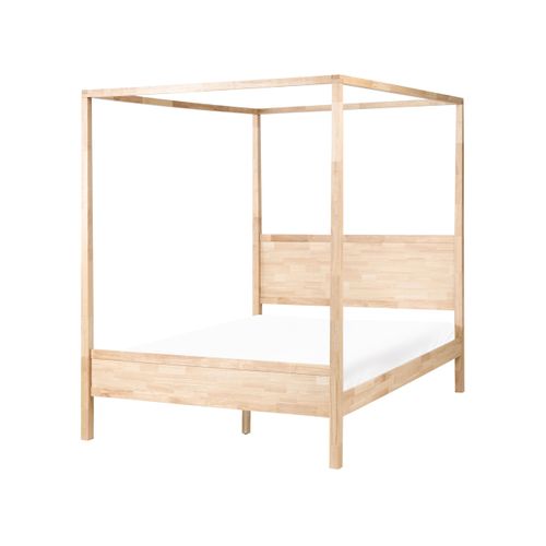 Lit à Baldaquin Bois Hauterives 160 X 200 Cm Marron Clair