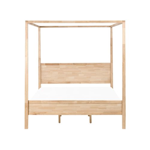 Lit à Baldaquin Bois Hauterives 180 X 200 Cm Marron Clair