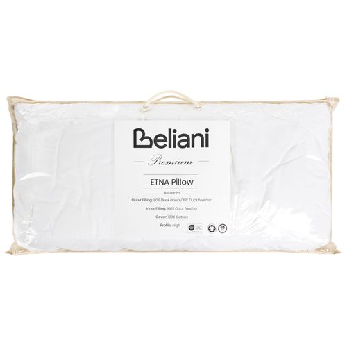 Oreiller à 3 Compartiments Etna Haut De Plumes De Canard 40 X 80 Cm Blanc