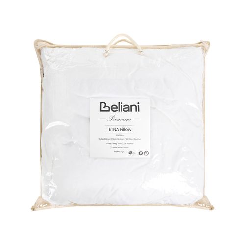 Oreiller à 3 Compartiments Etna Haut De Plumes De Canard 80 X 80 Cm Blanc