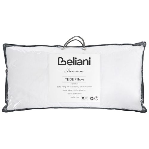 Oreiller à 3 Compartiments Teide Bas De Plumes De Canard 40 X 80 Cm Blanc