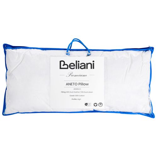 Oreiller Aneto Haut De Plumes De Canard 40 X 80 Cm Blanc