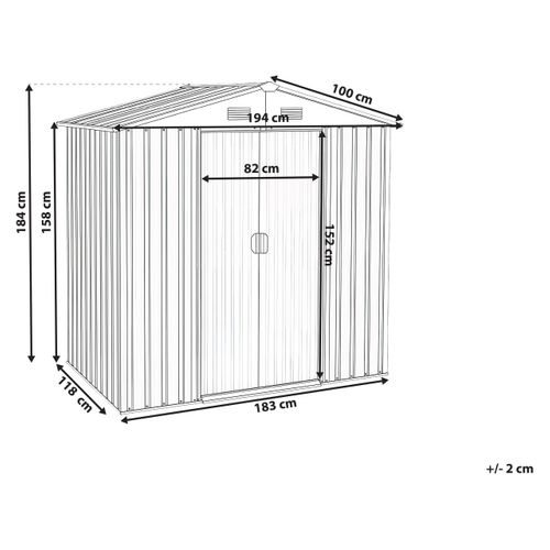 Abri De Jardin Cirella 194 Cm 118 Cm Gris Graphite