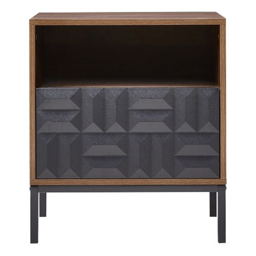 Table De Nuit à 1 Tiroir Caraquet Marron Foncé