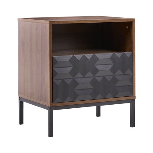 Table De Nuit à 1 Tiroir Caraquet Marron Foncé