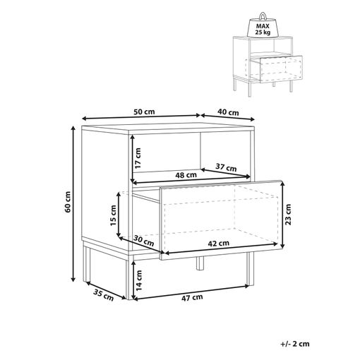 Table De Nuit à 1 Tiroir Caraquet Marron Foncé