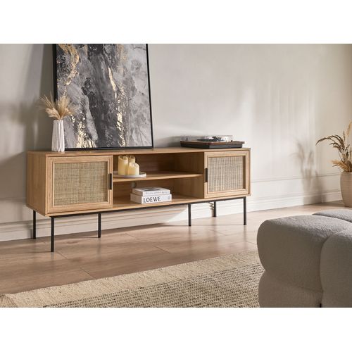 Meuble TV Pasco Rotin Marron Clair