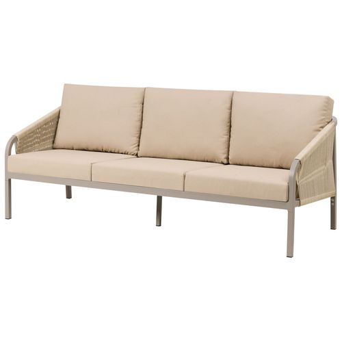 Ensemble De Salon De Jardin Avec Table 5 Places Murato Métal Beige