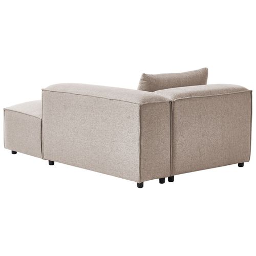 Chaise Longue Côté Gauche Brande Tissu Marron Clair